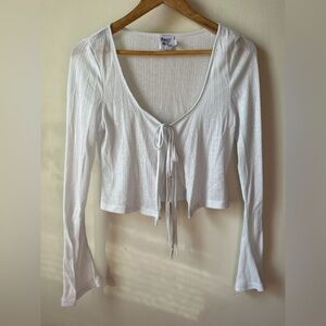 Princess Polly Blue Tie-Front Crop Top